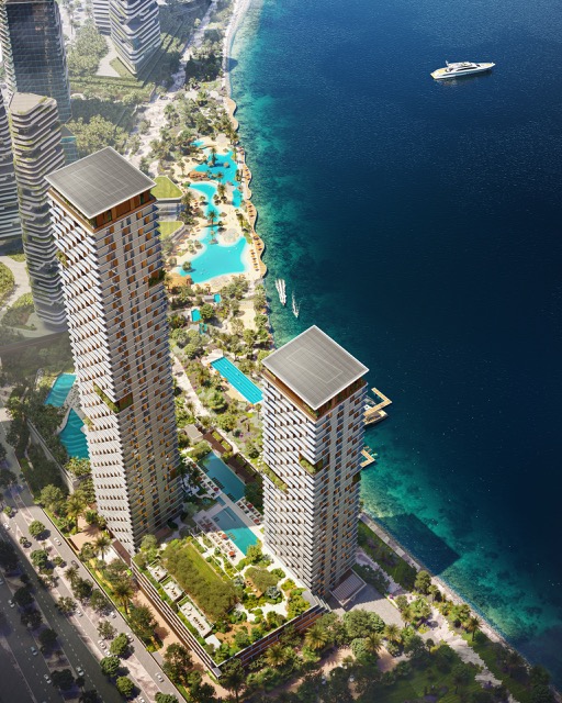 High-floor homes beside the coast
