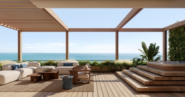 Private outdoor areas with sea outlooks